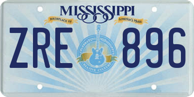 MS license plate ZRE896