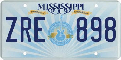 MS license plate ZRE898