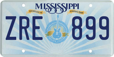 MS license plate ZRE899