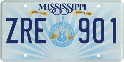 MS license plate ZRE901