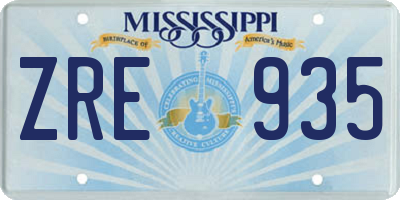 MS license plate ZRE935