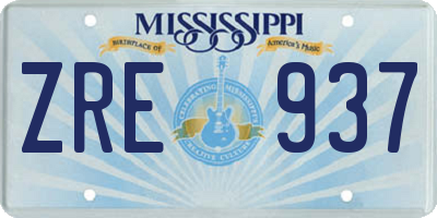 MS license plate ZRE937