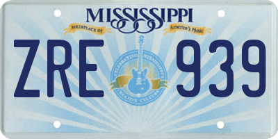 MS license plate ZRE939