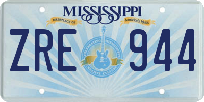 MS license plate ZRE944