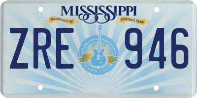 MS license plate ZRE946