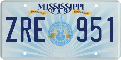 MS license plate ZRE951