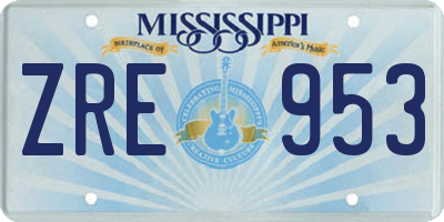 MS license plate ZRE953