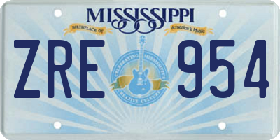 MS license plate ZRE954