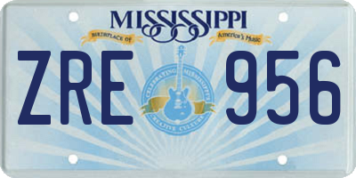 MS license plate ZRE956