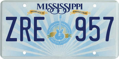 MS license plate ZRE957
