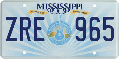 MS license plate ZRE965