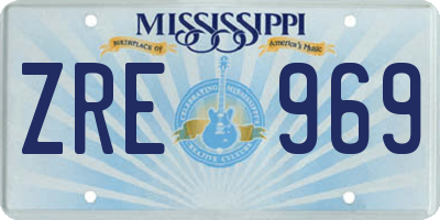 MS license plate ZRE969