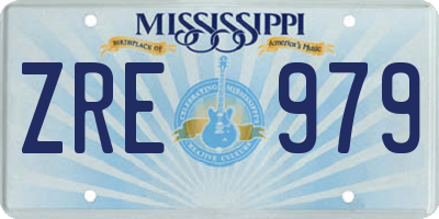 MS license plate ZRE979