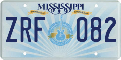 MS license plate ZRF082