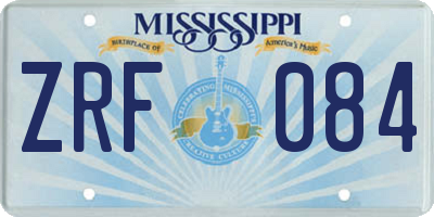 MS license plate ZRF084