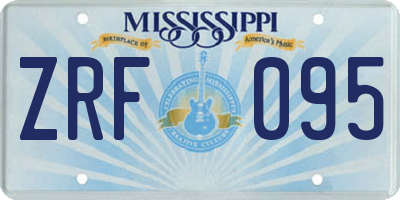 MS license plate ZRF095