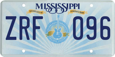 MS license plate ZRF096