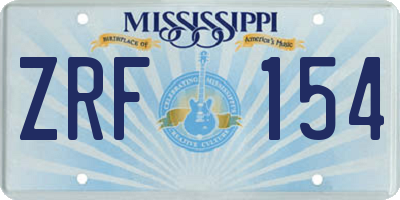 MS license plate ZRF154