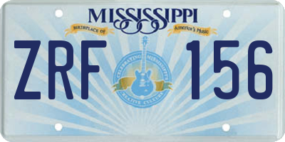 MS license plate ZRF156