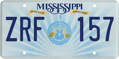 MS license plate ZRF157