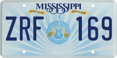 MS license plate ZRF169