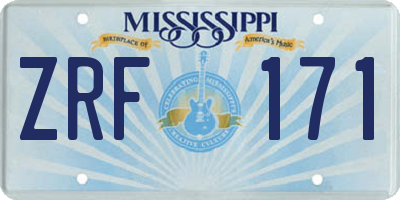 MS license plate ZRF171