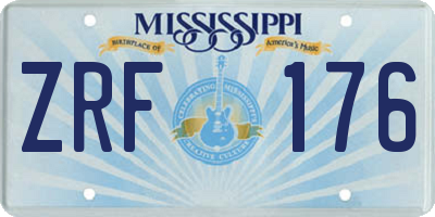 MS license plate ZRF176