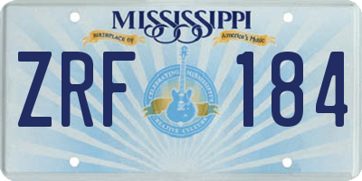 MS license plate ZRF184