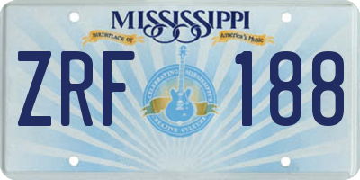 MS license plate ZRF188