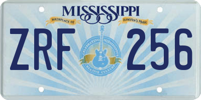 MS license plate ZRF256