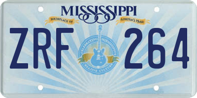 MS license plate ZRF264