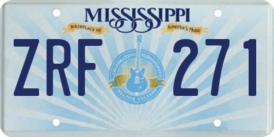MS license plate ZRF271