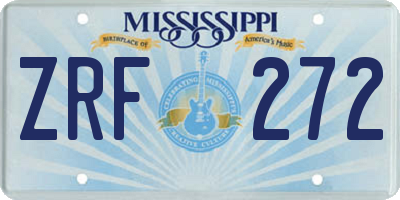 MS license plate ZRF272