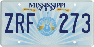 MS license plate ZRF273