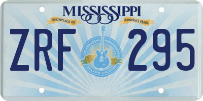 MS license plate ZRF295
