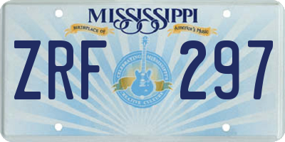 MS license plate ZRF297