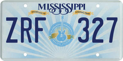 MS license plate ZRF327