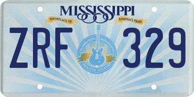 MS license plate ZRF329