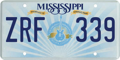 MS license plate ZRF339