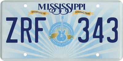 MS license plate ZRF343