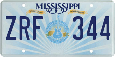 MS license plate ZRF344