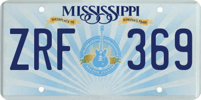 MS license plate ZRF369