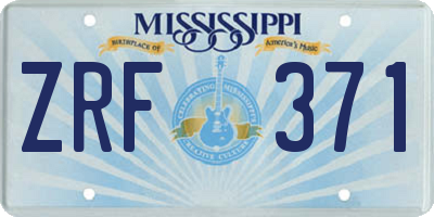 MS license plate ZRF371
