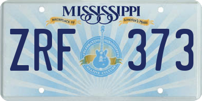 MS license plate ZRF373