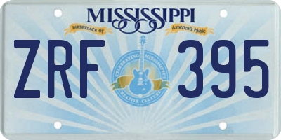 MS license plate ZRF395