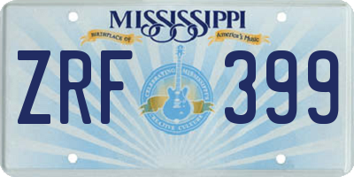 MS license plate ZRF399