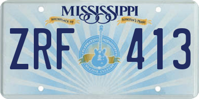 MS license plate ZRF413