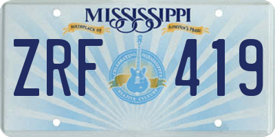 MS license plate ZRF419