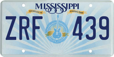 MS license plate ZRF439