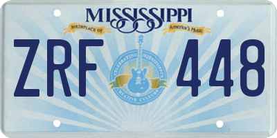 MS license plate ZRF448